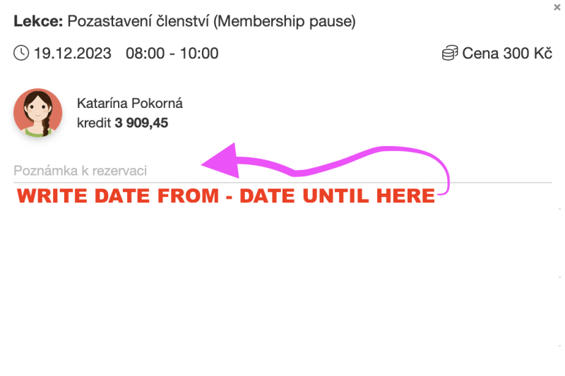 Pozastavení členství (Membership pause)